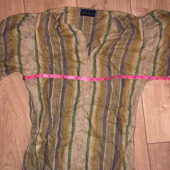 Luisa Spagnoli Linen Italian Dress in Neutral Stripes, Size Medium* - Picture 4 of 8